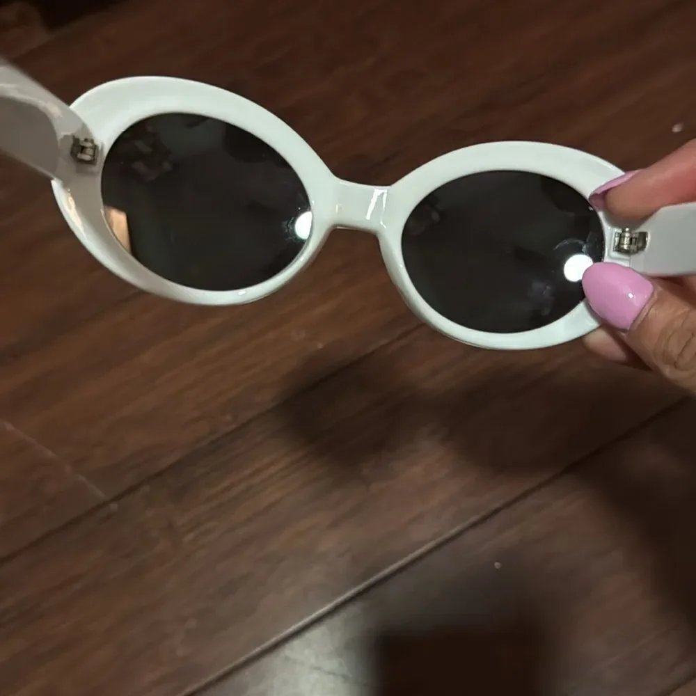 White Round Sunglasses BRAND NEW - Dark Lense - White Round Plastic Glasses